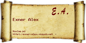 Exner Alex névjegykártya